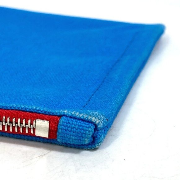 Authentic HERMES The King of Cats MITSOU Mitsu Cat Yachting PM Pouch Canvas Blue - Picture 8 of 12